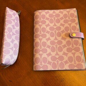 COACH Notebook and Pencil Case Set in iris (New)!